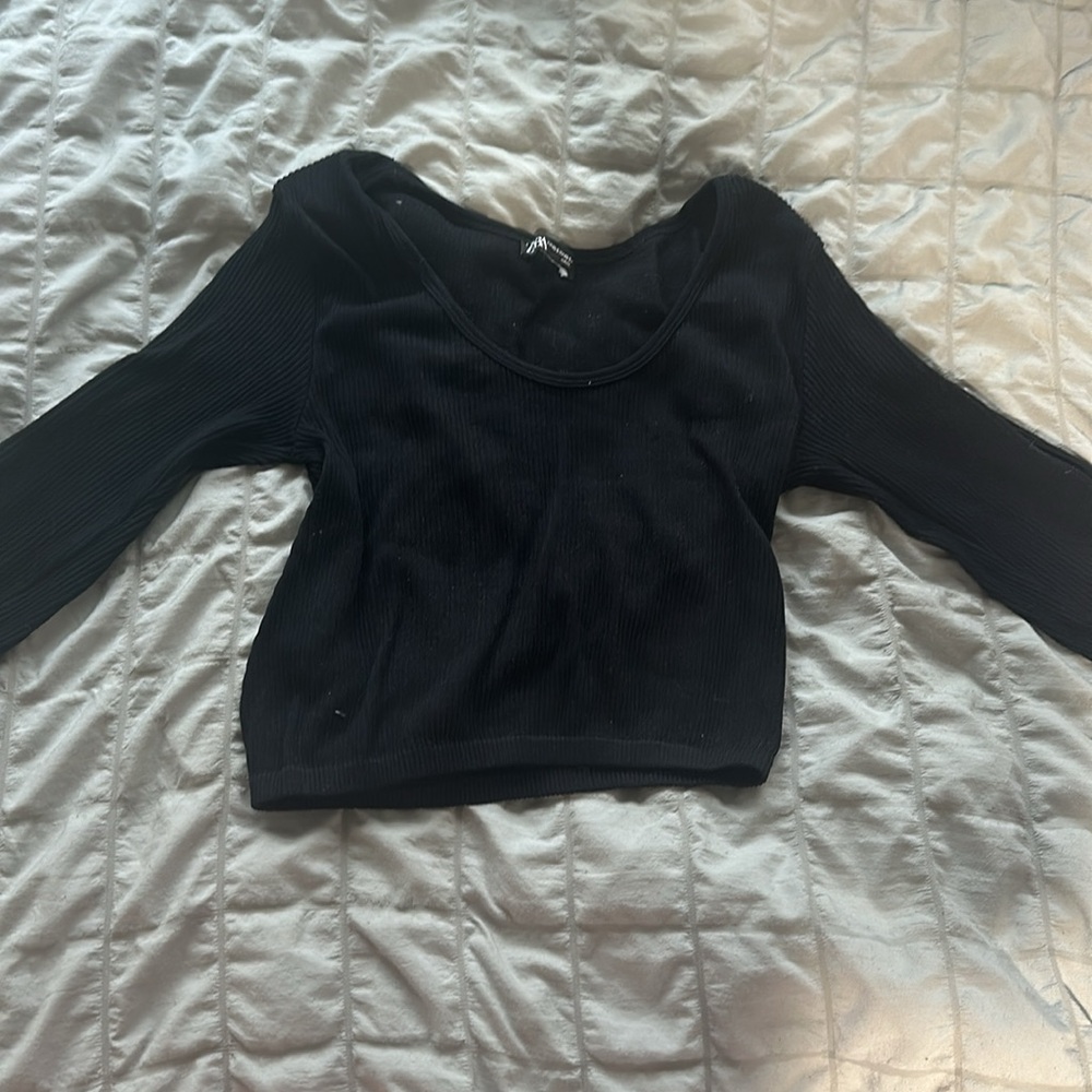 Zara black long sleeve stretchy top